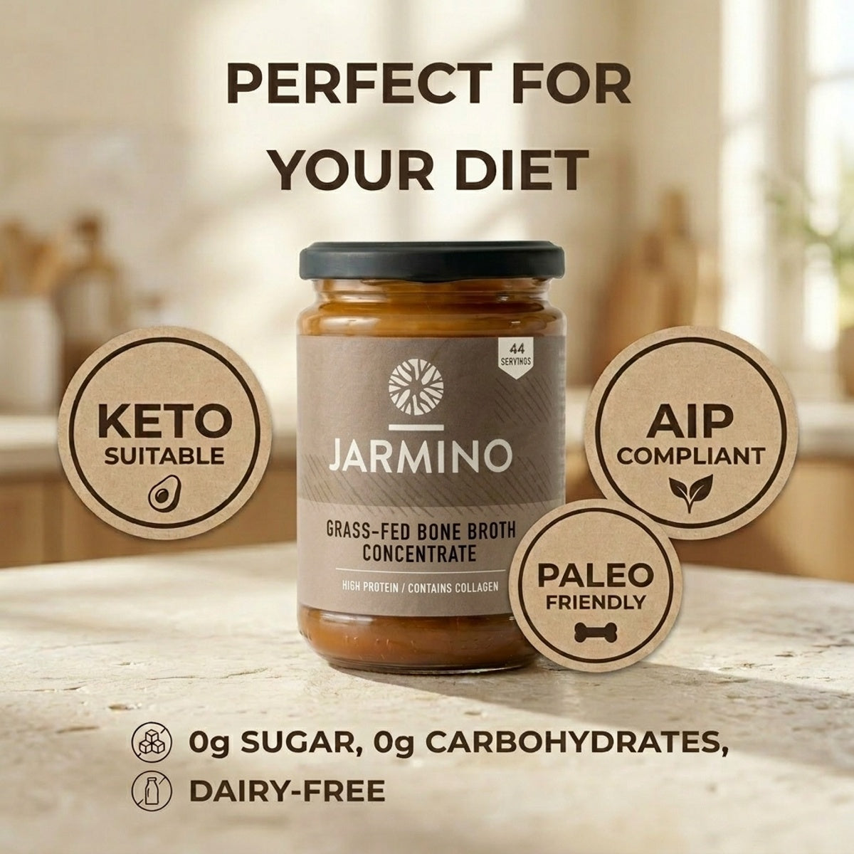 Beef bone broth concentrate (44 servings)