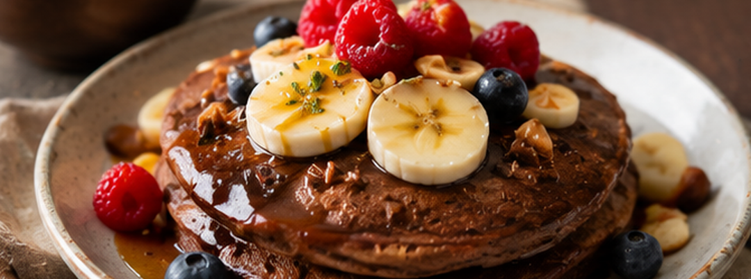 Chocolate-Banana Pancakes with Organic Collagen