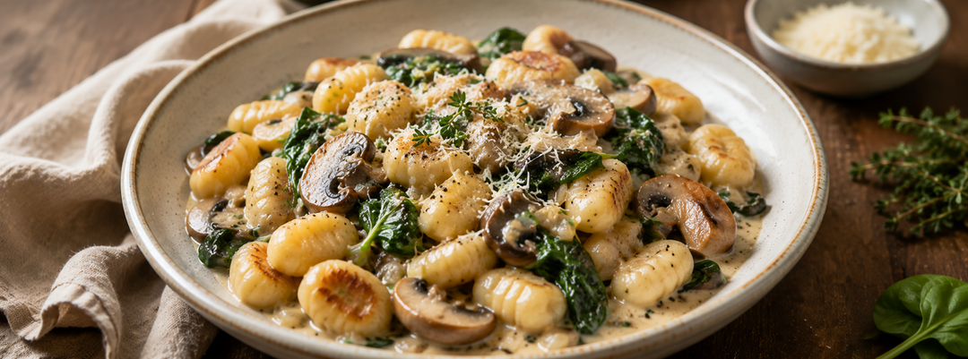 Creamy Gnocchi Skillet with Mushrooms and Beef Bone Broth