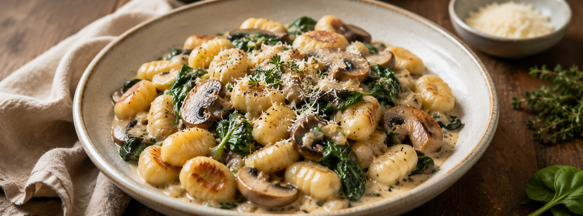Creamy Gnocchi Skillet with Mushrooms and Beef Bone Broth