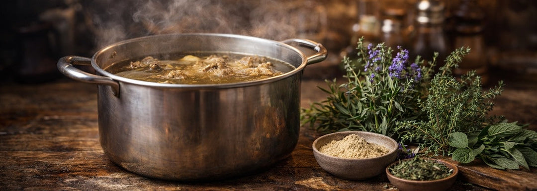 Bone broth according to Hildegard von Bingen: A recipe for 'Hildegard Broth' with lovage, wild thyme, and hyssop