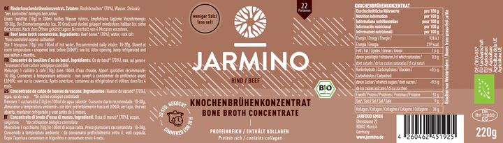 Beef bone broth concentrate - REDUCED SALT (22 servings)